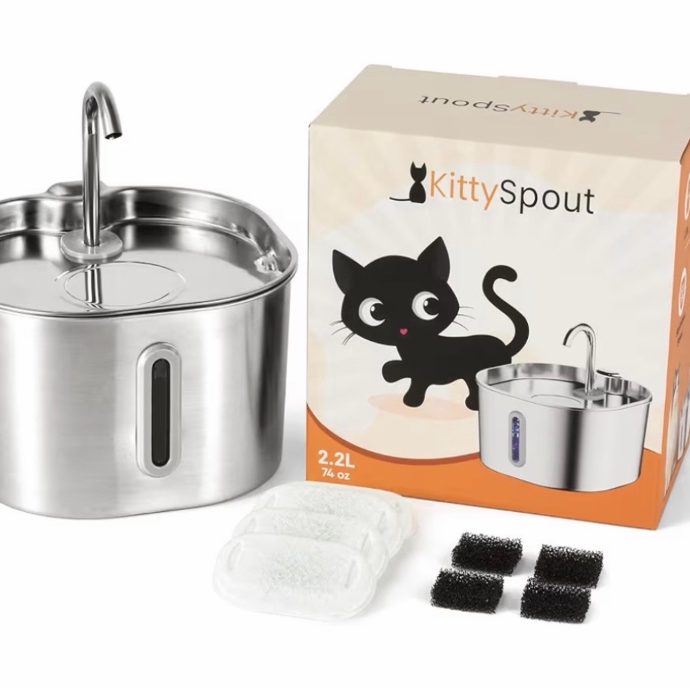 KittySpout Stainless Steel Cat Water Fountain